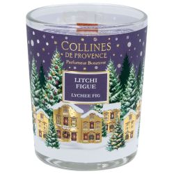 Collines de Provence Bougie de Noël - Parfum Litchi Figue - 75 g