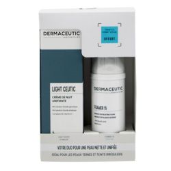 Dermaceutic Coffret Light Ceutic Crème De Nuit Unifiante 40ml + Foamer 15 Mousse Exfoliante Voyage OFFERT