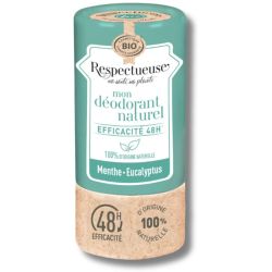 Respectueuse Déodorant Naturel Solide Menthe Eucalyptus 48h 50ml – Peaux sensibles