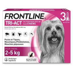 Frontline Tri-Act Spot-On Chiens 2-5 kg - 3 Pipettes
