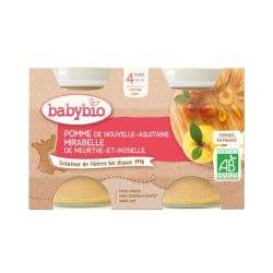 Babybio Petit Pot Pomme Mirabelle Quetsche 4 mois - 2 x 130g