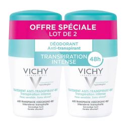 Vichy Traitement Anti-Transpirant 48H - Lot de 2 x 50 ml – Efficacité Intense Peaux Sensibles
