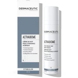 Dermaceutic Activabiome Crème de Nuit Peau à Tendance Acnéique - 40ml - Kératolytique et Exfoliant