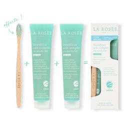 La Rosée Dentifrice Soin Complet Menthe Bio 2 x 75ml + 1 Brosse à Dents Offerte