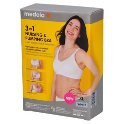 Medela Soutien-gorge de Grossesse et d'Allaitement - 3 en 1 - Blanc - Taille XL - 1 pièce