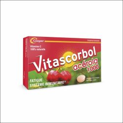 Vitascorbol Acérola 1000 - 30 Comprimés à Croquer - Saveur Fruits Rouges - Pour plus de vitalité