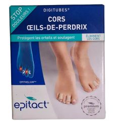 Epitact Epithelium TM Cors, Oeil de Perdrix Digitube - 2 unités - Protège, soulage et prévient les frottements des orteils