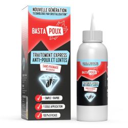 BastaPoux Lotion 100 ml - Traitement Express Anti-Poux et Lentes - Sans Peignage