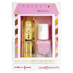 Inuwet Coffret Kids Noël Baume à Lèvres Parfum Cheesecake & Vernis à Ongles Pastèque
