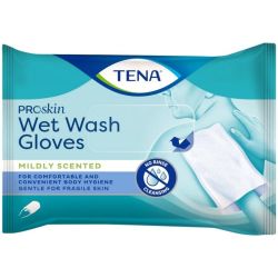 Tena Wet Wash Glove ProSkin - Gants de Toilette Pré-Imprégnés - 8 pièces