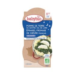 Babybio Bowl Pomme de Terre Epinard Chèvre 8 mois - 2 x 200g