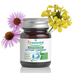 Puressentiel Respiratoire Acti Pure 15 Comprimés – Facilite la respiration, apaise la gorge et réduit la fatigue