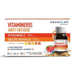 Granions Vitamineris Anti-Fatigue Vitamine C & Gelée Royale - 10 Shots Fruits Rouges