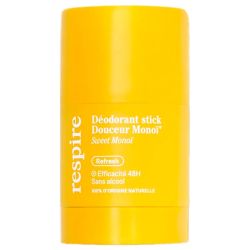 Respire Déodorant Stick Efficacité 48h Bio - 50 g - Monoï - Protection 48h naturelle