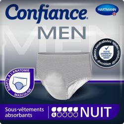 Confiance Men Sous-Vêtements Absorbants Taille M 6G Nuit  - 8 unités 