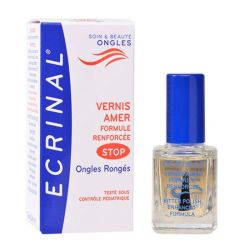 Ecrinal Vernis Amer Stop Ongles Rongés - 10 ml - Formule Renforcée - Empêche la ronge des ongles