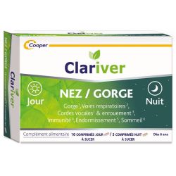Clariver Nez / Gorge Jour & Nuit - 15 Comprimés à Sucer