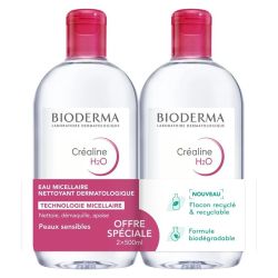 Bioderma Créaline H2O Eau Micellaire Démaquillante Sans Parfum - 2 x 500ml