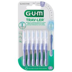 Gum Trav-ler Brossettes Interdentaires - 6 brosettes - Taille 0 : 0,6mm - Hygiène efficace en douceur