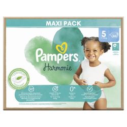 Pampers Harmonie Taille 5 / 11-16kg - 66 Couches Mega Pack - Zéro parfum et lotion, hypoallergénique