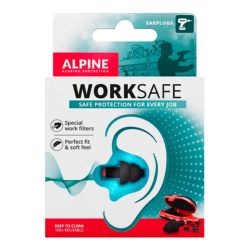 Alpine Hearing WorkSafe Bouchons d'Oreilles- Protège des Bruits des Travaux - 1 paire