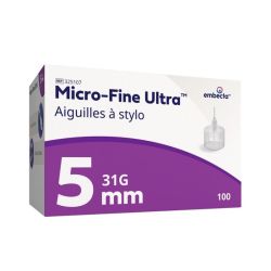 Embecta Micro-Fine Ultra 5mm - Aiguille à stylo pour administration correcte de l'insuline