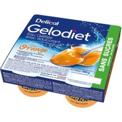 Delical Gelodiet Eau Gélifiée Édulcorée Orange 4x120g – Hydratation et déglutition