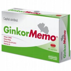 Ginkor Memo au Ginkgo Biloba et Oméga 3 60 Capsules – Mémoire et fonctions cognitives