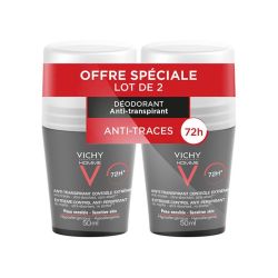 Vichy Homme Déodorant Anti-Transpirant 72H - Lot de 2 x 50 ml - Contrôle Extrême Longue Durée