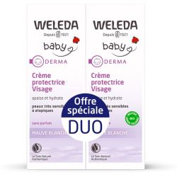 Weleda Baby Crème Protectrice Visage Mauve Blanche Bio - 2 x 50ml - Soin apaisant