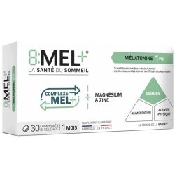 8MEL+ Mélatonine 1mg - 30 comprimés - Complément en mélatonine pour un sommeil réparateur