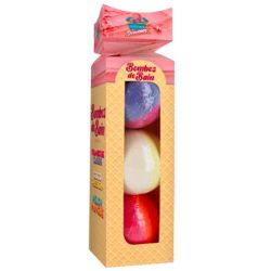 Les Petits Bains de Provence Crackers Ice Cream - Coffret de Bombes de Bain - 3 Bombes - 1 kit