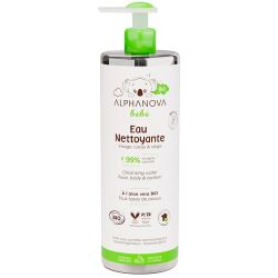 Alphanova Bébé Eau Nettoyante Bio - 400 ml - Nettoie en douceur la peau des tout-petits