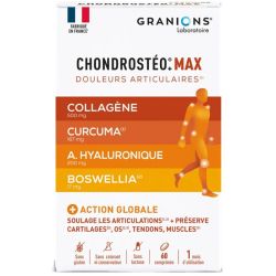 Granions Chondrostéo Max Collagène, Curcuma & Acide hyaluronique - 60 comprimés - Triple action