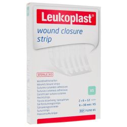 Essity Leukoplast Sutures Cutanées Adhésives - 2 x 6 Strips - XS : 6 x 38 mm - Fermeture douce et stérile