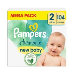 Pampers Harmonie Taille 2 / 4-8kg - 104 Couches Mega Pack