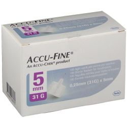 Roche Accu Fine Aiguilles 0.25 × 5 mm Pour Stylo Injecteur - Boite de 100