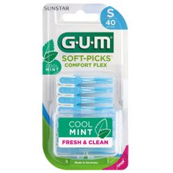 GUM Soft-Picks Comfort Flex Mint - 40 Bâtonnets Interdentaires Small