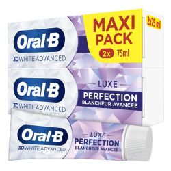 Oral-B 3D White Advanced Dentifrice Perfection Luxe Blancheur Avancée - 2 x 75ml