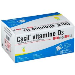 Cacit Vitamine D3 1000 mg/880 UI - Granulés Effervescents pour Solution Buvable - 30 sachets