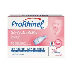 ProRhinel Embouts Jetables Souples avec Filtre pour Mouche Bébé - Boîte de 10 - Hygiène Nasale du Nourrisson