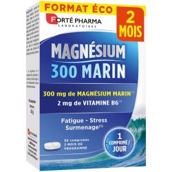 Forté Pharma Magnésium 300 Marin - 56 Comprimés - Réduction de la fatigue, stress et équilibre nerveux