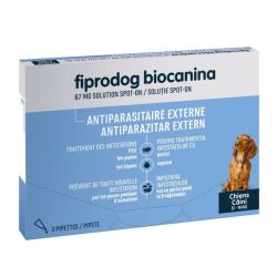 Biocanina Fiprodog - Pipettes Antiparasitaires - Petits Chiens de 2 à 10kg - 3 Pipettes de 0,67 ml