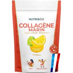 Nutri&Co Collagène Marin Type I, II & III + Vitamine C Goût Citron - 180g
