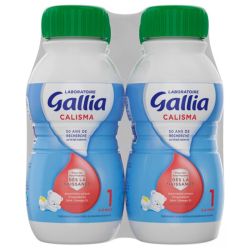 Gallia Calisma Lait Infantil - 1er Âge - Jusqu'à 6 mois - Idéal pour les déplacements - 4x500ml