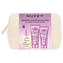 Nuxe Hair Prodigieux Trousse - Masque Nutrition 30ml + Shampooing Brillance 30ml + Démêlant Brillance 30ml + Trousse OFFERTE