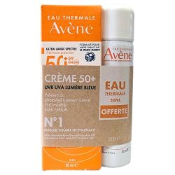 Avène Crème Solaire Sans Parfum SPF 50+ 50ml - Eau Thermale 50ml OFFERTE