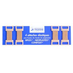 Thuasne Attaches Élastiques - Pour Bandes de Contention - Couleur Chair - x4