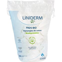 Liniderm Pads Bio 180 rectangles de coton biodégradables 100% coton biologique