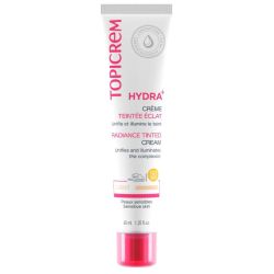 Topicrem Hydra+ Crème Teintée Éclat Light Hydratation & Unification du Teint des Peaux Déshydratées - 40ml